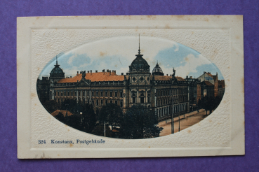 Ansichtskarte AK Konstanz 1930-1960 Postgebäude Prägekarte